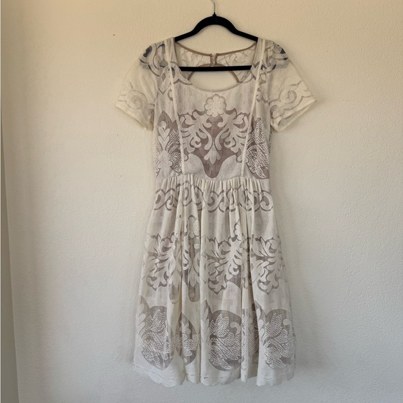 Anthropologie IVOIRE DRESS by Tracy Reese Ivory Lace Portrait Size 10 Women's - Picture 3 of 10